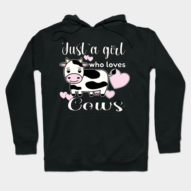 COW - JUST A GIRL WHO LOVES COWS STICKERS, PHONE CASES, SOCKS AND MORE Hoodie by KathyNoNoise